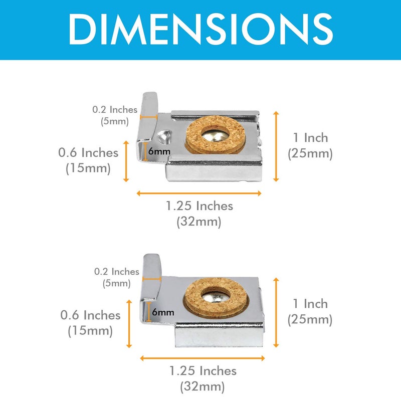 Millennial Essentials 2 Sets (8 Pieces) Spring Loaded Mirror Hanger Clips Set Unframed Mirror Mount Clips with Screws and Rawl Plugs (2 Sets (8pc)) - Image 3